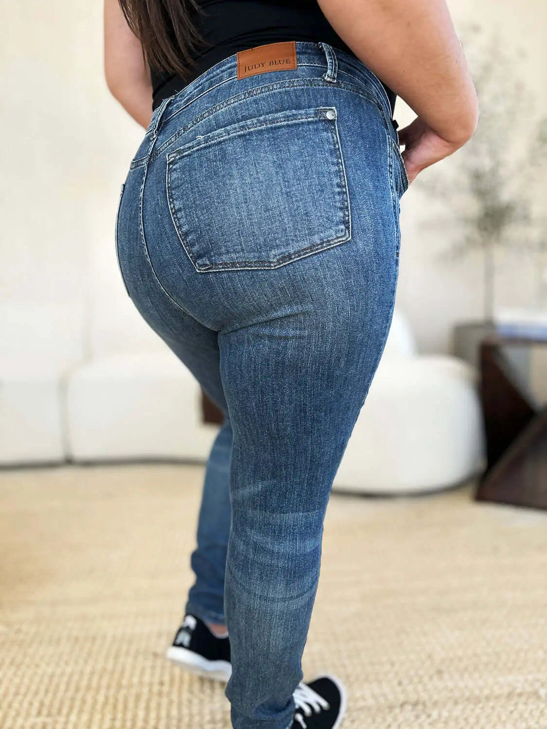 Trendsi Jeans Judy Blue Full Size Mid Waist Distressed Slim Jeans Judy Blue Full Size Mid Waist Distressed Slim Jeans