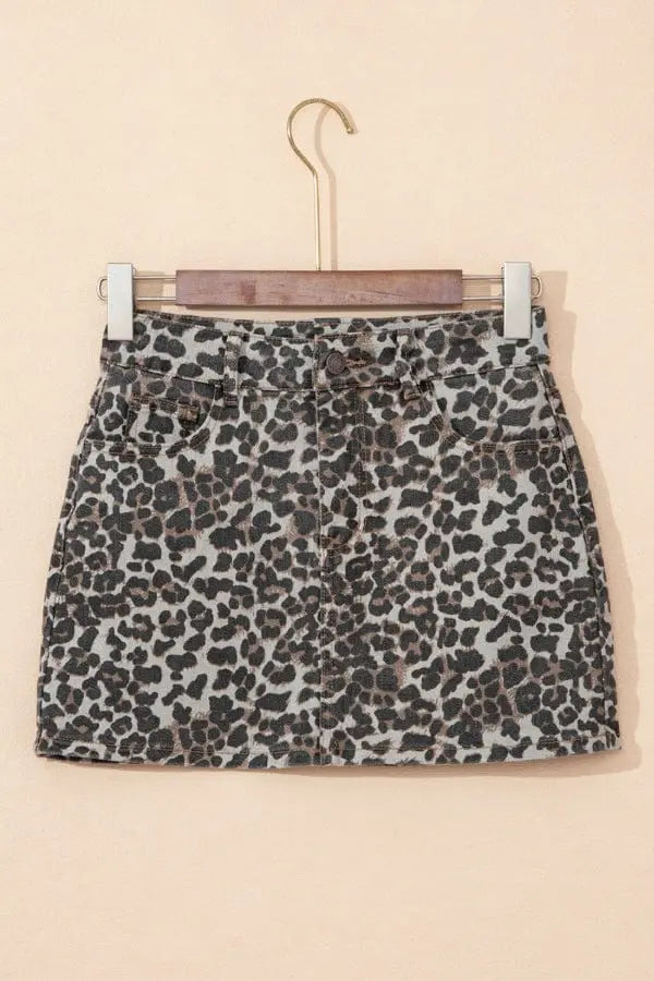 Trendsi Skirt Leopard Denim Mini Skirt Leopard Denim Mini Skirt - Style Meets Comfort