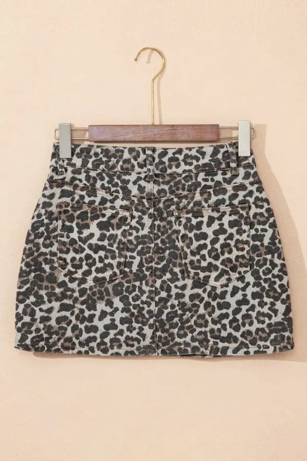 Trendsi Skirt Leopard Denim Mini Skirt Leopard Denim Mini Skirt - Style Meets Comfort