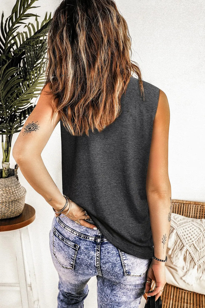 Trendsi Shirts and Blouse NASHVILLE Graphic Round Neck Tank NASHVILLE Graphic Round Neck Tank