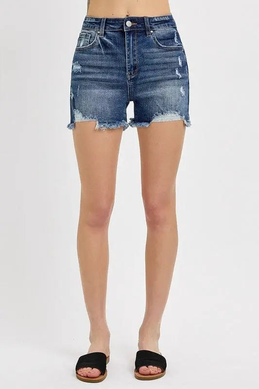 Trendsi Shorts RISEN Distressed Raw Hem Denim Shorts RISEN Distressed Raw Hem Denim Shorts
