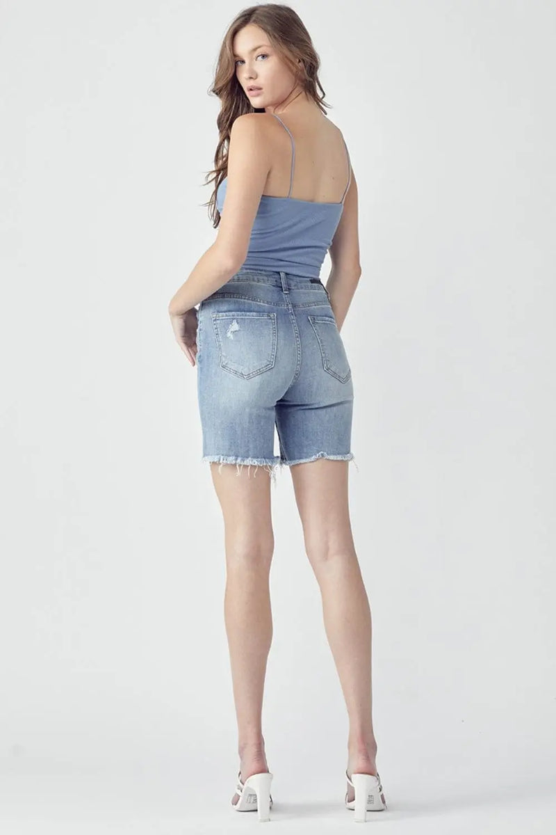 Trendsi Shorts RISEN High Rise Distressed Denim Shorts RISEN High Rise Distressed Denim Shorts