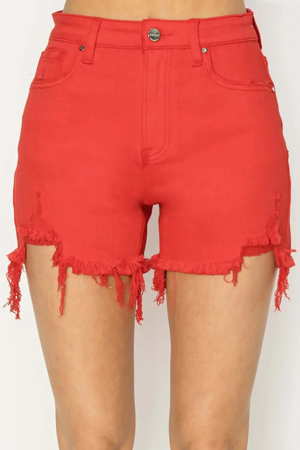 Trendsi Shorts Fiesta / S RISEN High Rise Distressed Denim Shorts RISEN High Rise Distressed Denim Shorts