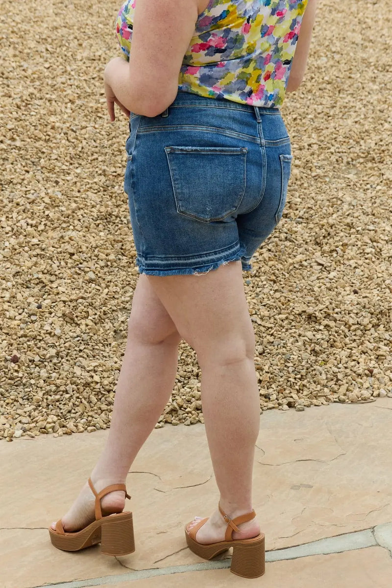 Trendsi Shorts RISEN Maya Full Size Mid Rise Asymmetrical Shorts RISEN Maya Full Size Mid Rise Asymmetrical Shorts