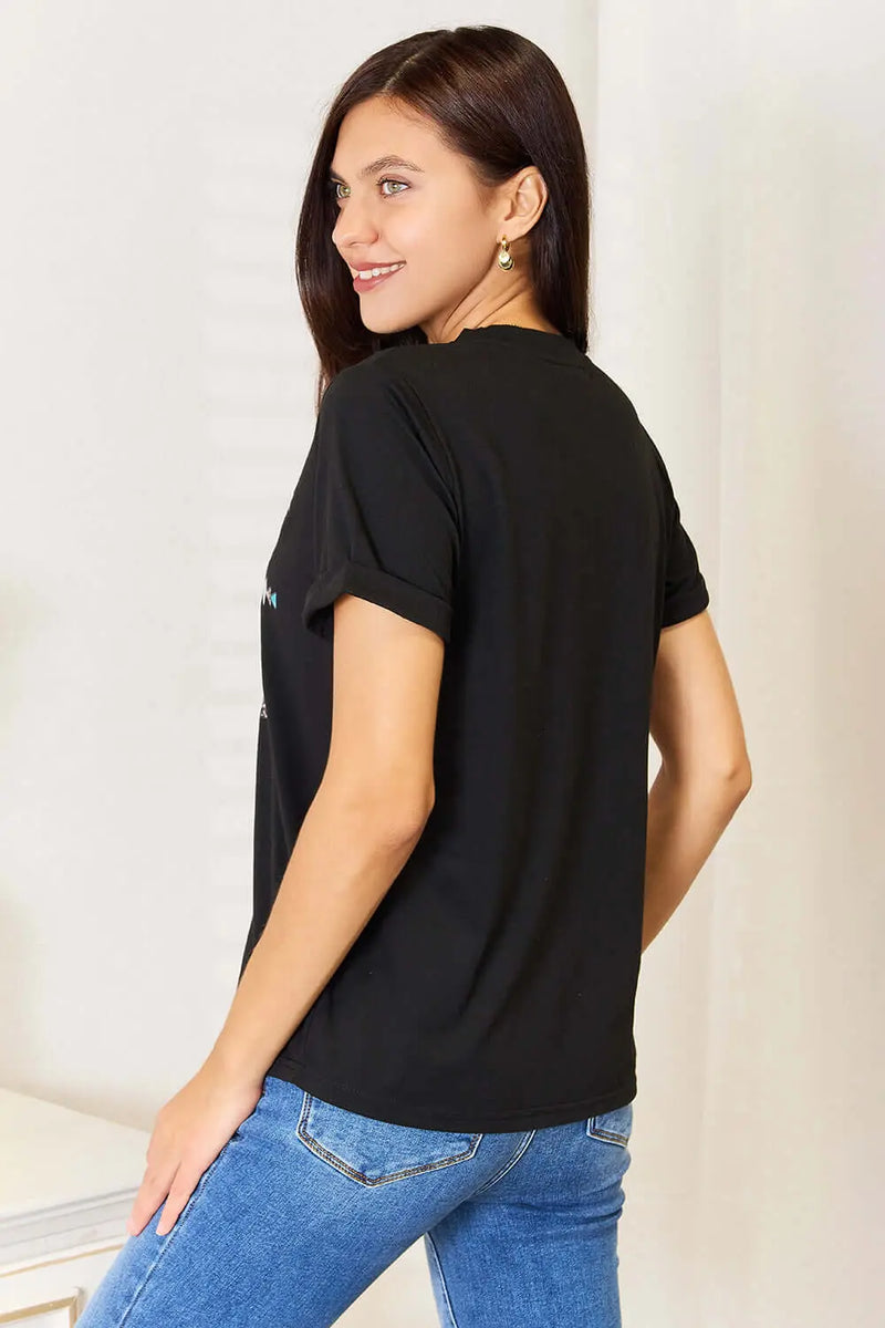 Trendsi Shirts and Blouses Simply Love Graphic Short Sleeve T-Shirt Simply Love Graphic T-Shirt - Style & Comfort