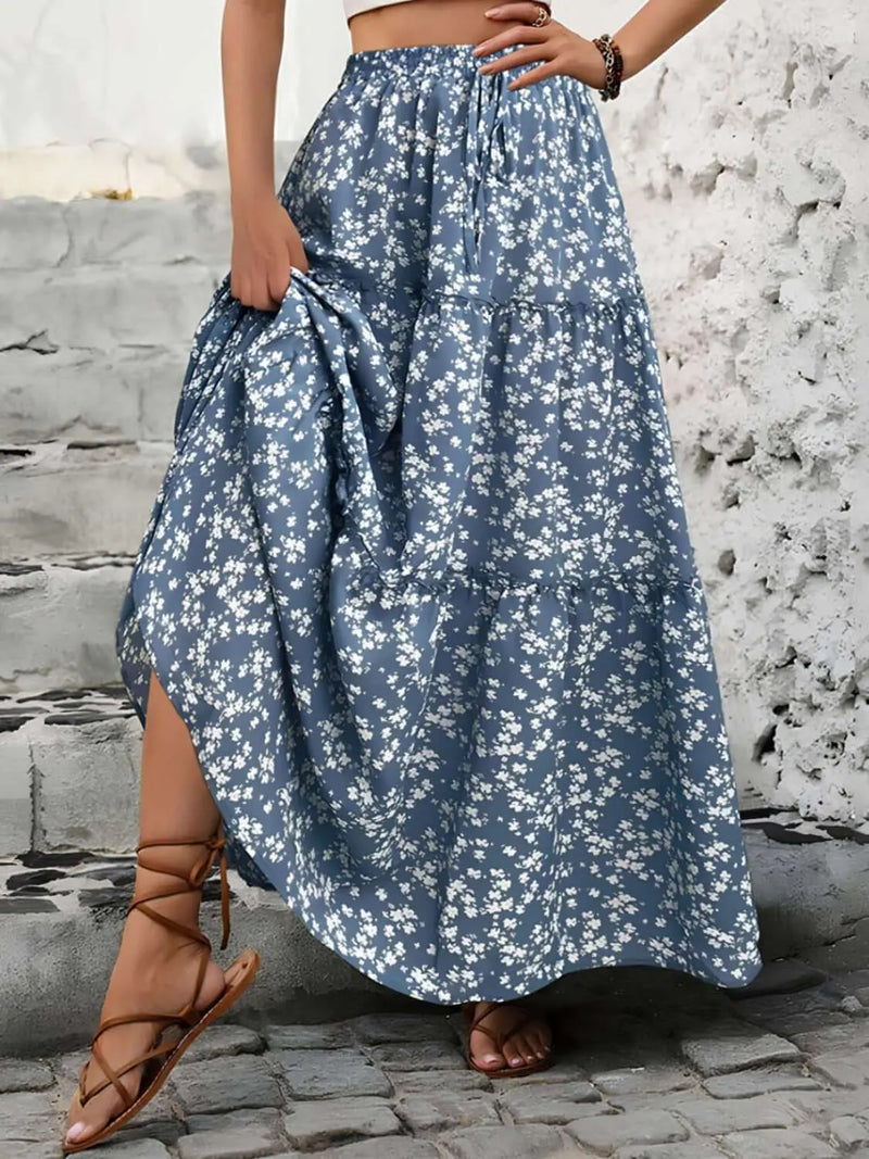 Trendsi Skirt Tiered Floral Maxi Skirt Tiered Floral Maxi Skirt - Elegant & Versatile