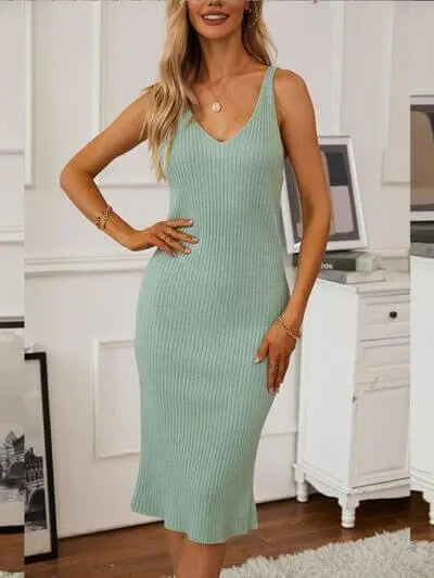 Trendsi Dresses V-Neck Cami Dress and Open Front Cardigan Sweater Set V-Neck Cami Dress and Open Front Cardigan Sweater Set