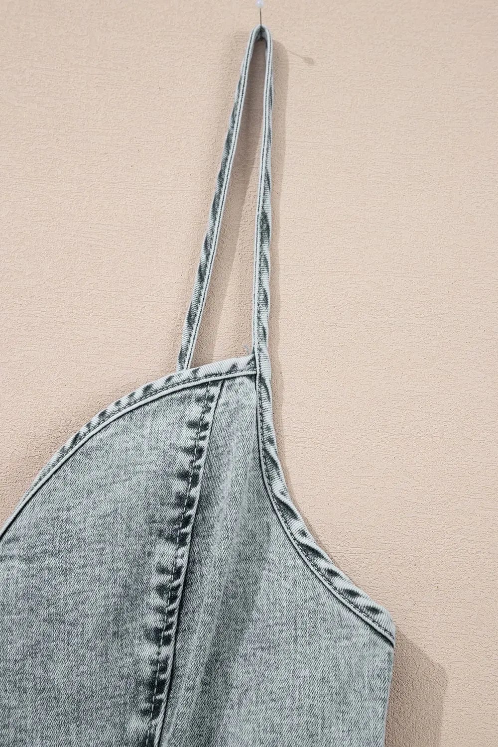 Trendsi Dresses Back Zipped Mini Cami Denim Dress
