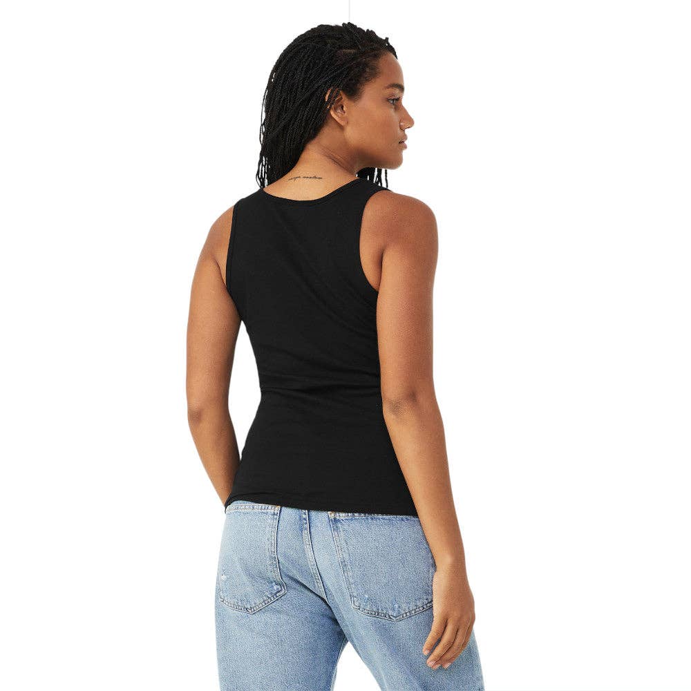 Black women's baby rib tank, alternate view