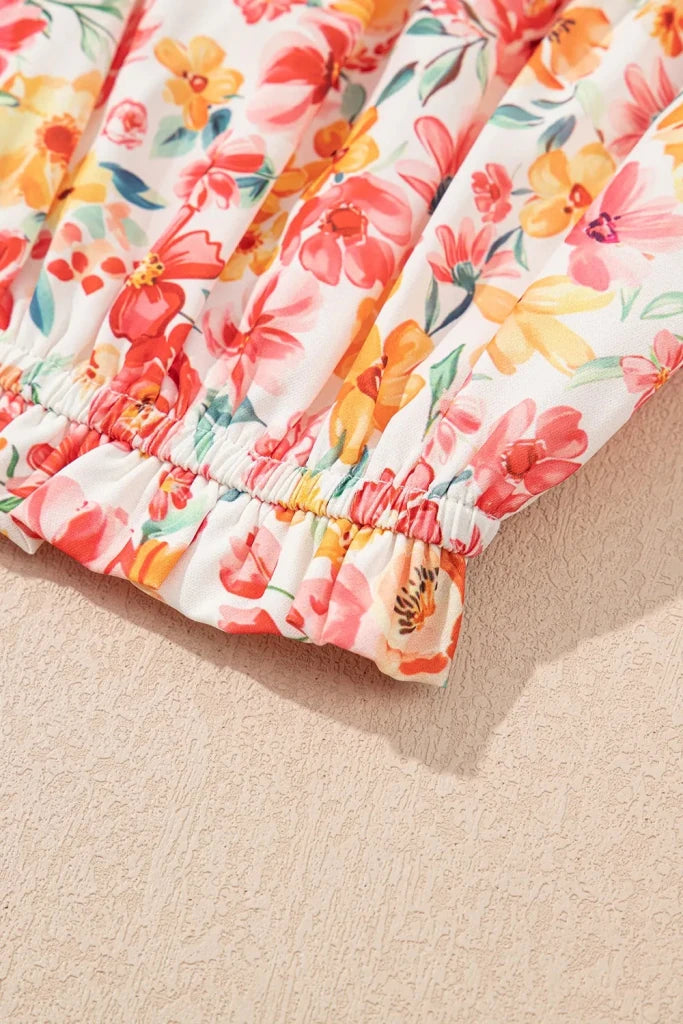 Boho Floral Bandeau Top and High Waist Wide Leg Pants Set - Floral by Trendsi from FREYA’S CLOSET