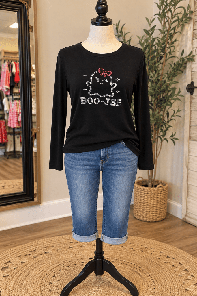 BOO-JEE Rhinestone Long Sleeve - Small by Freya's Closet from FREYA’S CLOSET
