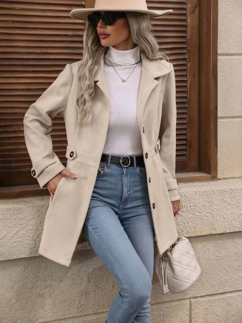 Trendsi Button Up Long Sleeve Coat
