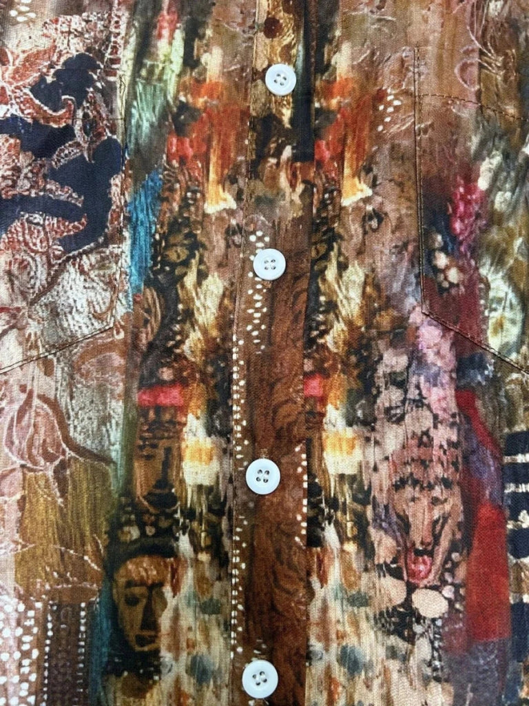 Button - Up Short Sleeve Shirt - Brown by Trendsi from FREYA’S CLOSET