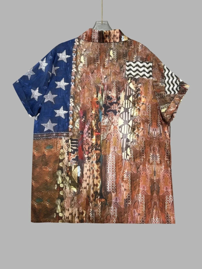 Button - Up Short Sleeve Shirt - Brown by Trendsi from FREYA’S CLOSET