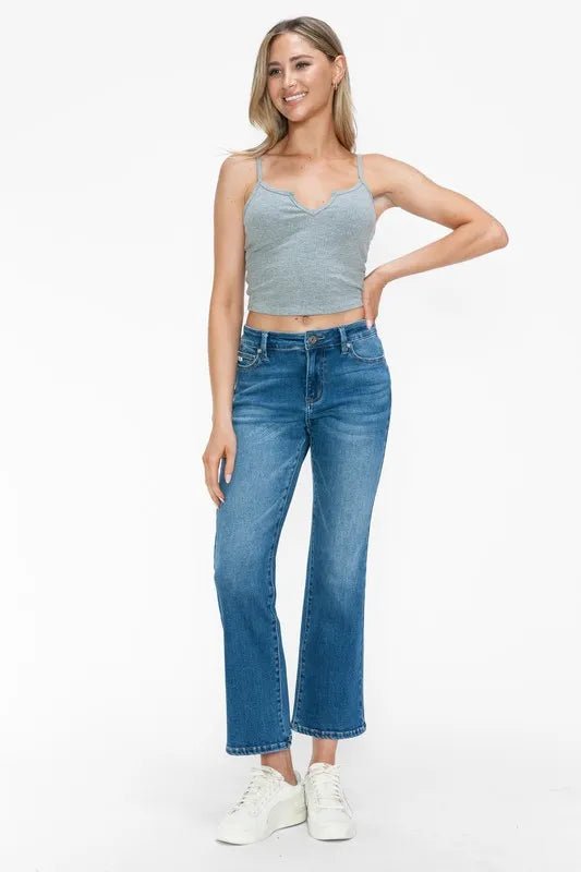 bytos Full Size Cat's Whiskers Mid Rise Ankle Jeans - Medium by Trendsi from FREYA’S CLOSET