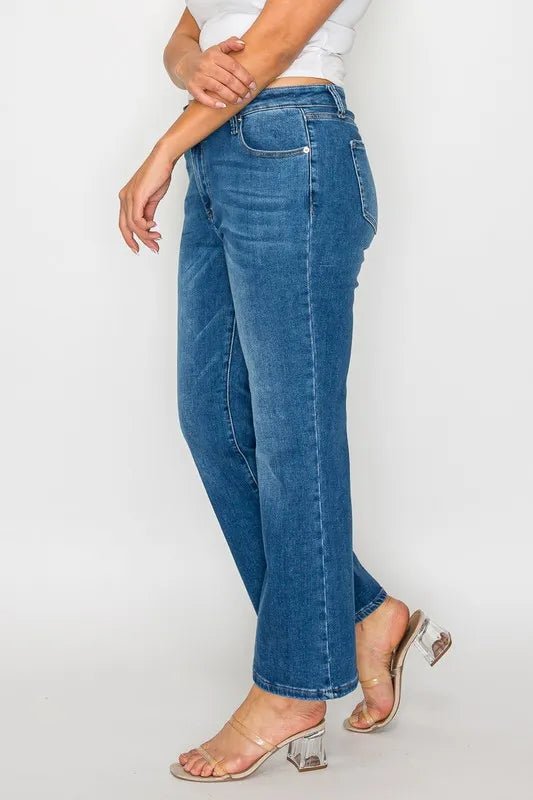 bytos Full Size Cat's Whiskers Mid Rise Ankle Jeans - Medium by Trendsi from FREYA’S CLOSET