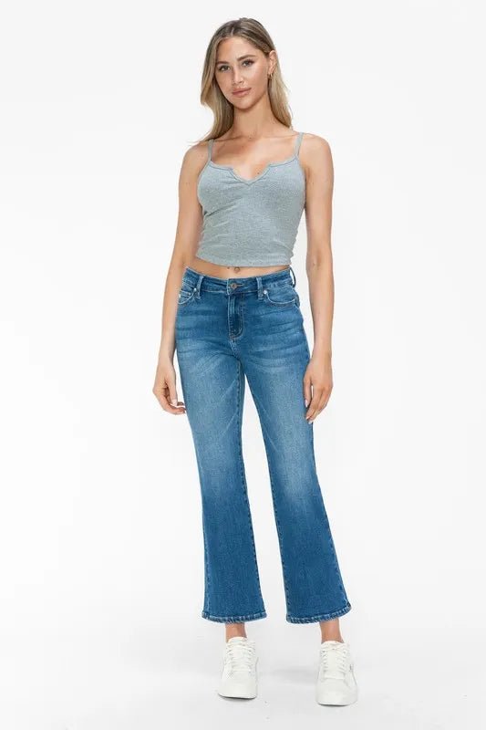 bytos Full Size Cat's Whiskers Mid Rise Ankle Jeans - Medium by Trendsi from FREYA’S CLOSET