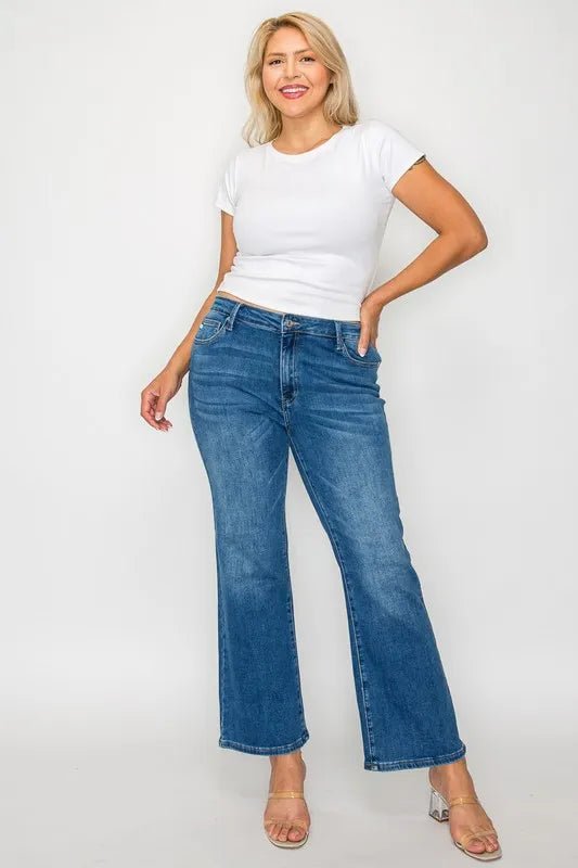 bytos Full Size Cat's Whiskers Mid Rise Ankle Jeans - Medium by Trendsi from FREYA’S CLOSET