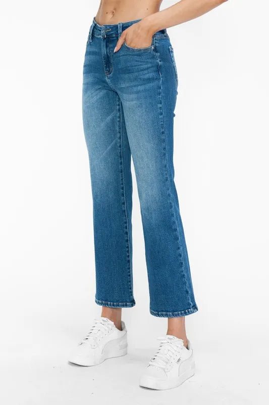 bytos Full Size Cat's Whiskers Mid Rise Ankle Jeans - Medium by Trendsi from FREYA’S CLOSET