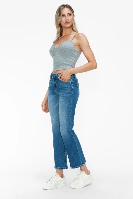 bytos Full Size Cat's Whiskers Mid Rise Ankle Jeans - Medium by Trendsi from FREYA’S CLOSET