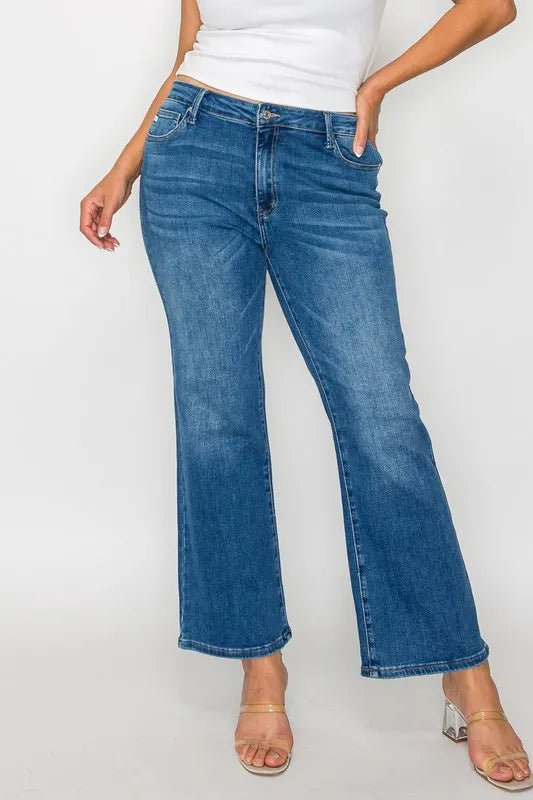 bytos Full Size Cat's Whiskers Mid Rise Ankle Jeans - Medium by Trendsi from FREYA’S CLOSET