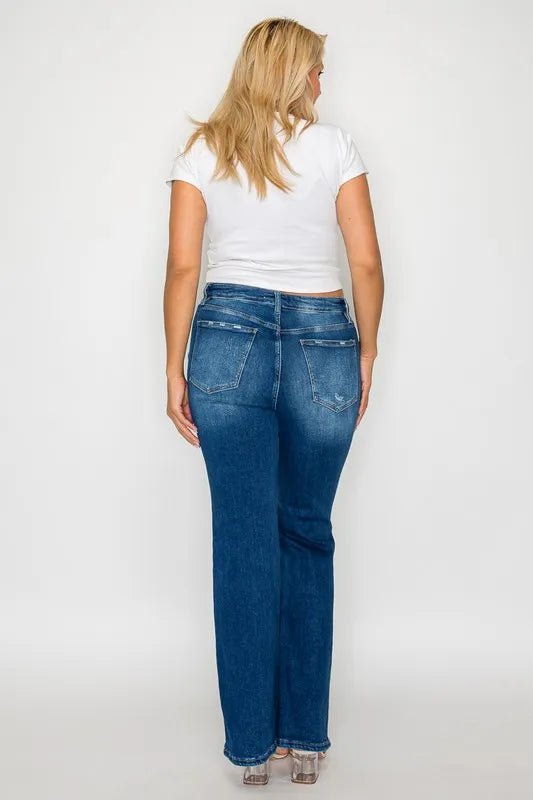 bytos Full Size High Rise Bootcut Jeans with Pockets - Medium by Trendsi from FREYA’S CLOSET