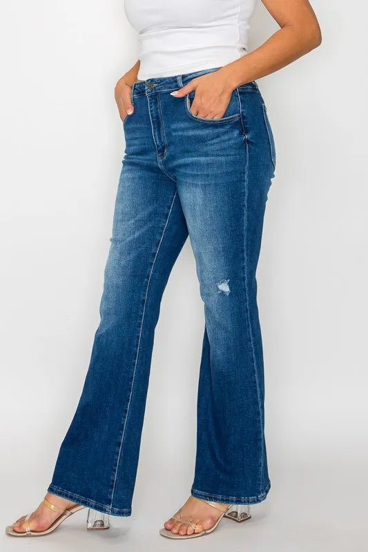 bytos Full Size High Rise Bootcut Jeans with Pockets - Medium by Trendsi from FREYA’S CLOSET