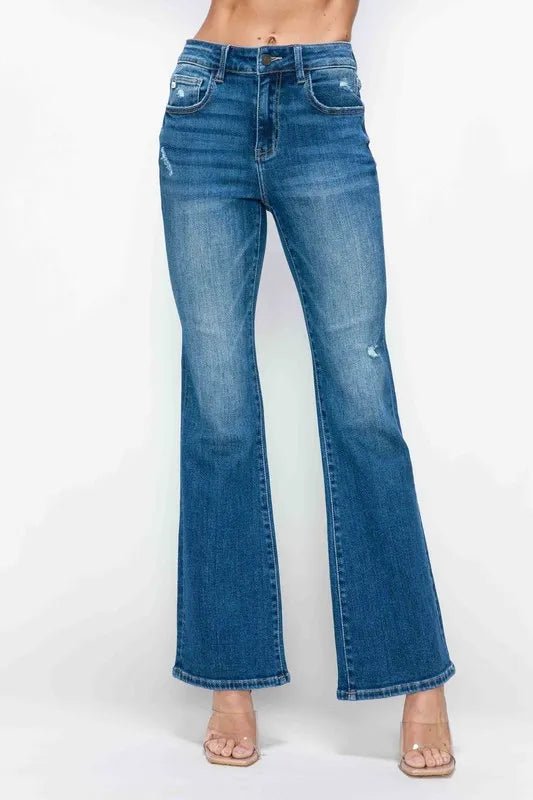 bytos Full Size High Rise Bootcut Jeans with Pockets - Medium by Trendsi from FREYA’S CLOSET