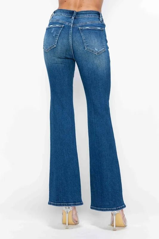 bytos Full Size High Rise Bootcut Jeans with Pockets - Medium by Trendsi from FREYA’S CLOSET