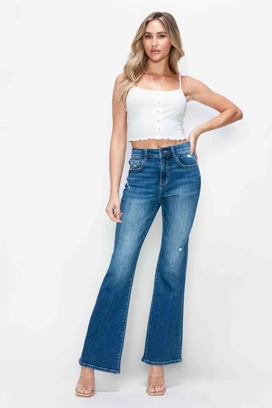 bytos Full Size High Rise Bootcut Jeans with Pockets - Medium by Trendsi from FREYA’S CLOSET