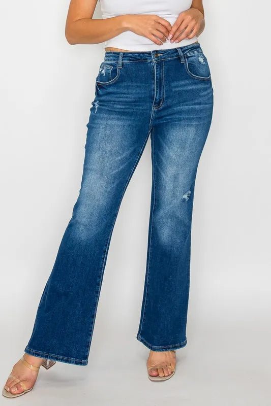 bytos Full Size High Rise Bootcut Jeans with Pockets - Medium by Trendsi from FREYA’S CLOSET