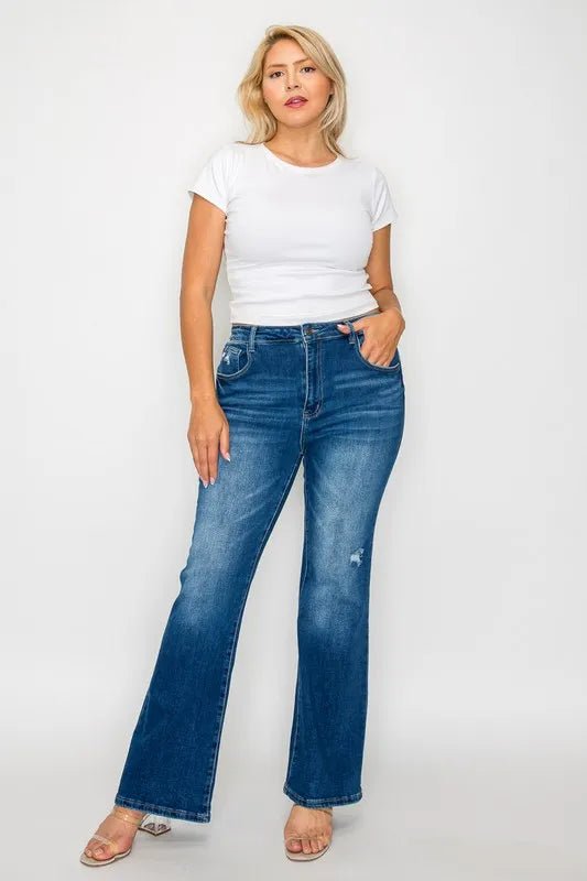bytos Full Size High Rise Bootcut Jeans with Pockets - Medium by Trendsi from FREYA’S CLOSET