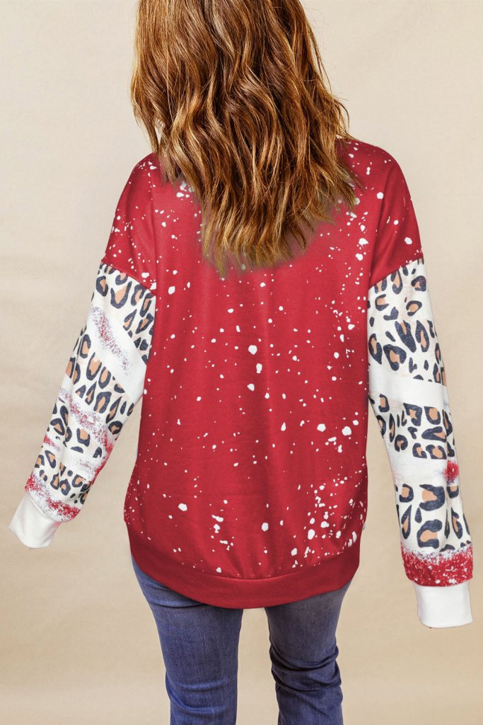 Christmas Tree Graphic Sweatshirt - Brick Red by Trendsi from FREYA’S CLOSET