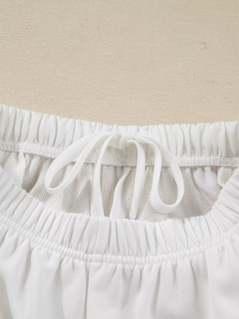 Christmas Tree Round Neck Top and Shorts Set - White by Trendsi from FREYA’S CLOSET