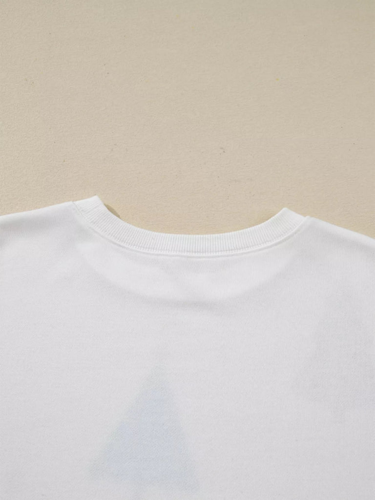 Christmas Tree Round Neck Top and Shorts Set - White by Trendsi from FREYA’S CLOSET