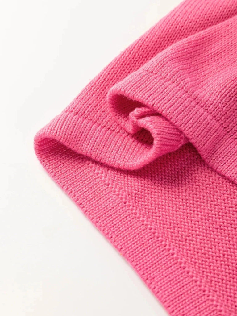 Contrast Trim Pearl Detail Sweater Tank Top - Hot Pink by Trendsi from FREYA’S CLOSET