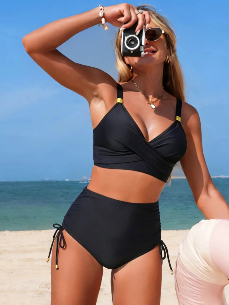 Crisscross High - Waisted Swim Set - Black by Trendsi from FREYA’S CLOSET