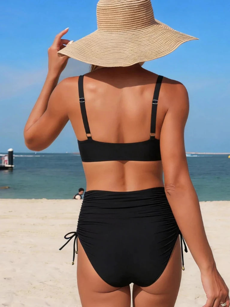 Crisscross High - Waisted Swim Set - Black by Trendsi from FREYA’S CLOSET