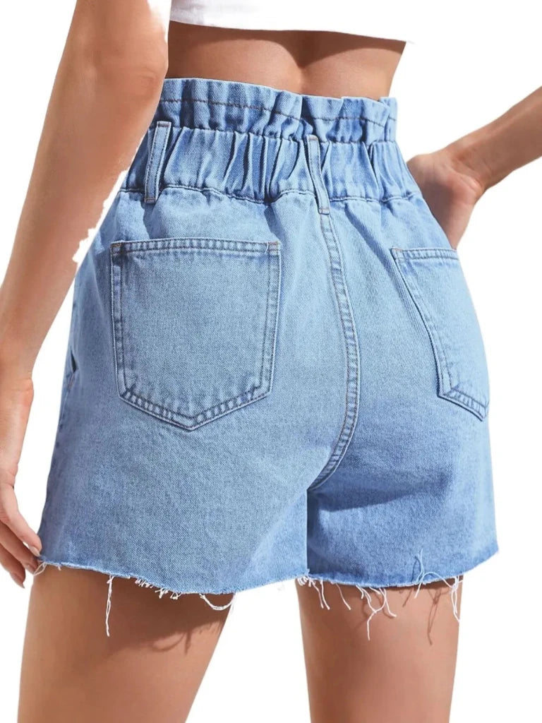 Denim Shorts with Pockets - Medium by Trendsi from FREYA’S CLOSET