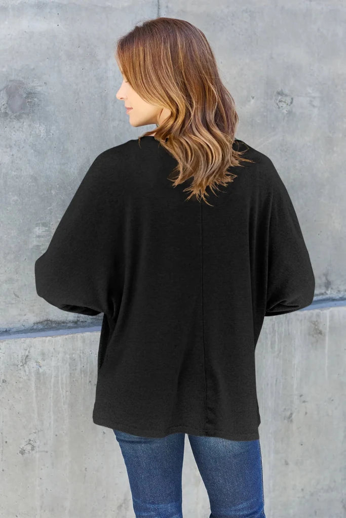 Double Take round neck long sleeve T-shirt, alternate product image