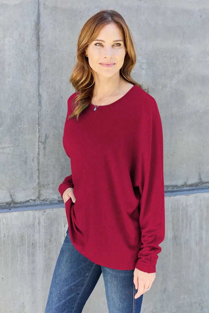 Double Take round neck long sleeve T-shirt, alternate product image