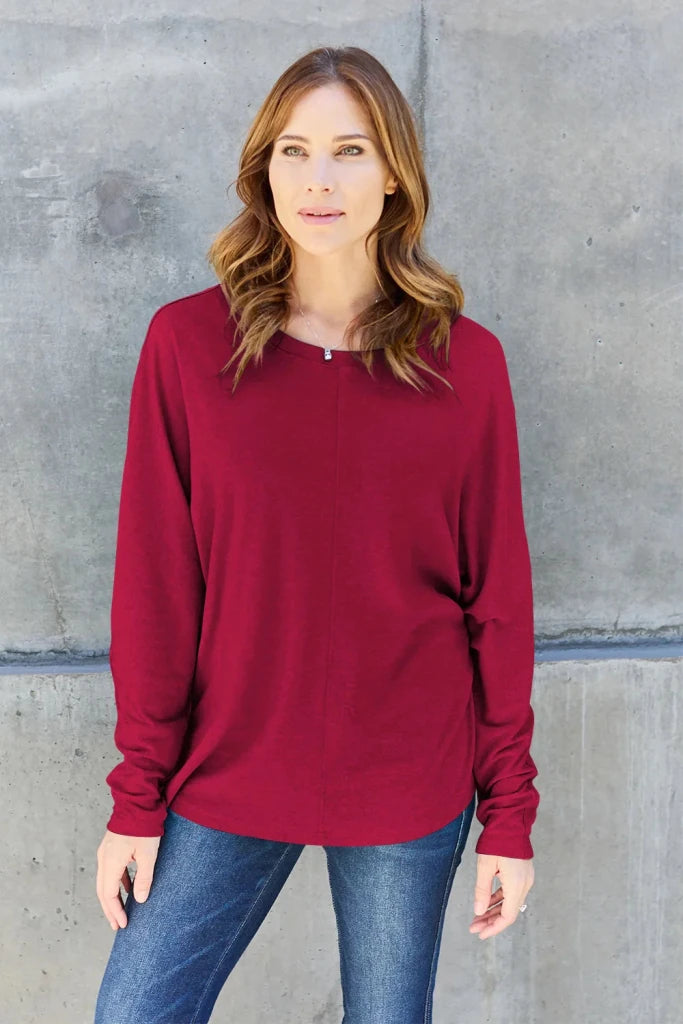 Double Take round neck long sleeve T-shirt, alternate product image