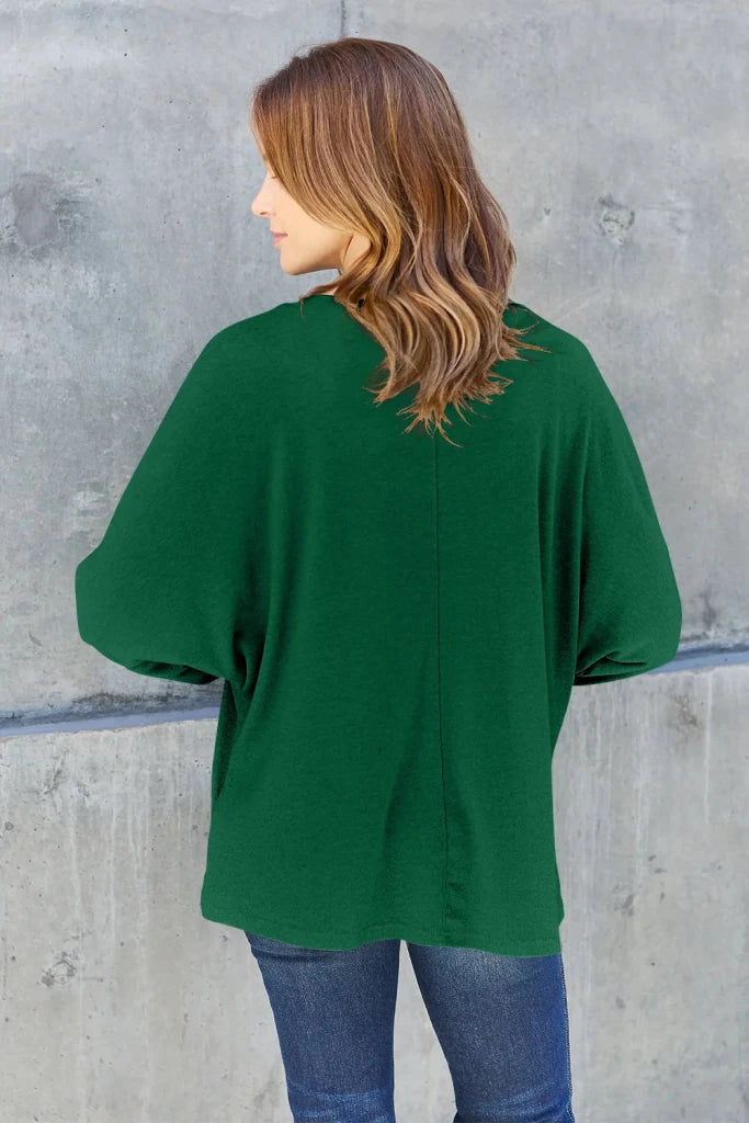 Double Take round neck long sleeve T-shirt, alternate product image