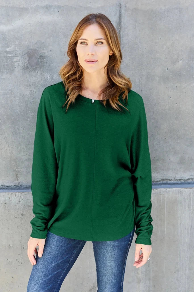 Double Take round neck long sleeve T-shirt, alternate product image