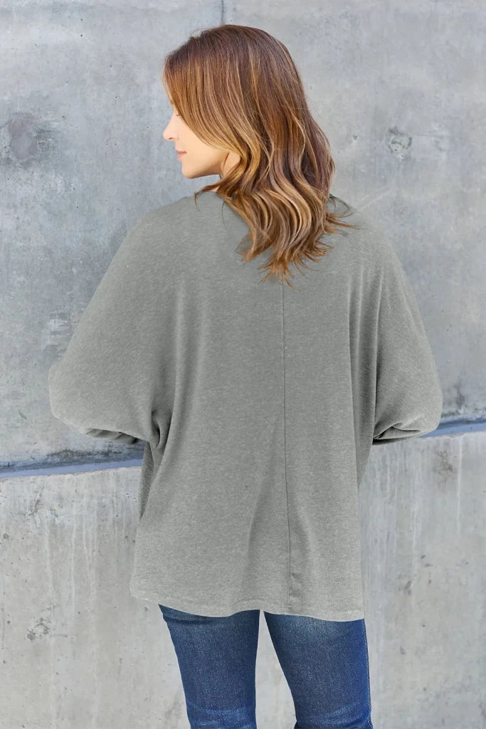 Double Take round neck long sleeve T-shirt, alternate product image