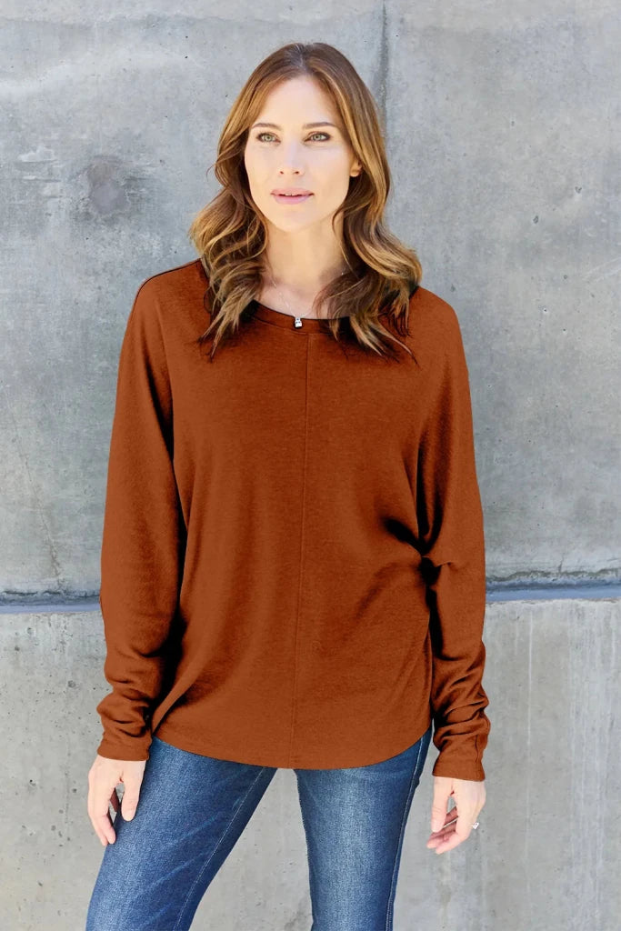 Double Take round neck long sleeve T-shirt, alternate product image