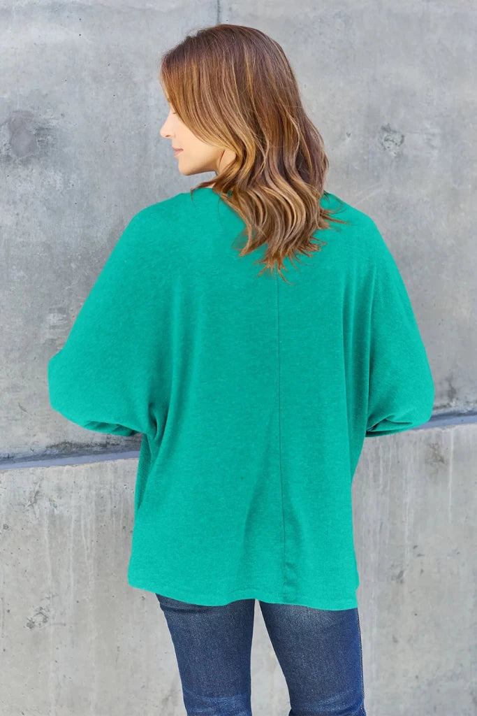 Double Take round neck long sleeve T-shirt, alternate product image