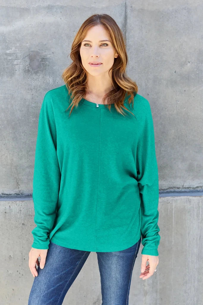 Double Take round neck long sleeve T-shirt, alternate product image
