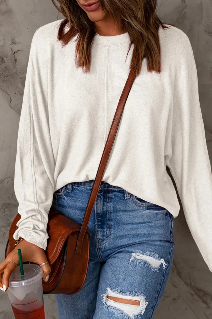 Double Take round neck long sleeve T-shirt, alternate product image