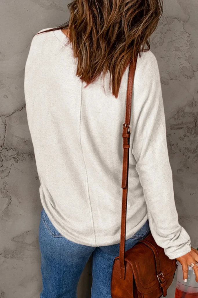 Double Take round neck long sleeve T-shirt, alternate product image